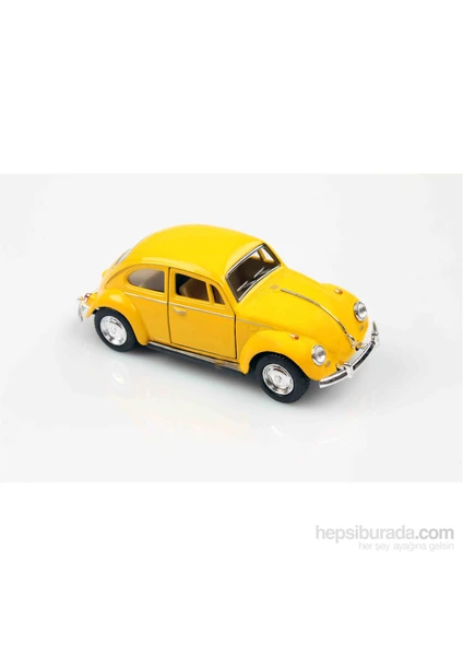 1967 Volkswagen Classical Beetle 1/32 Çek Bırak Die Cast Model Araç Sarı