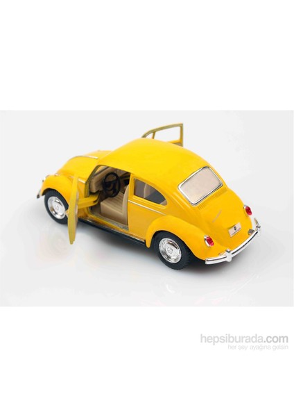 1967 Volkswagen Classical Beetle 1/32 Çek Bırak Die Cast Model Araç Sarı