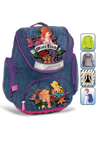 Winx Anatomik Okul Çanta Club Denim Tattoo 26 x 39 x 18 cm
