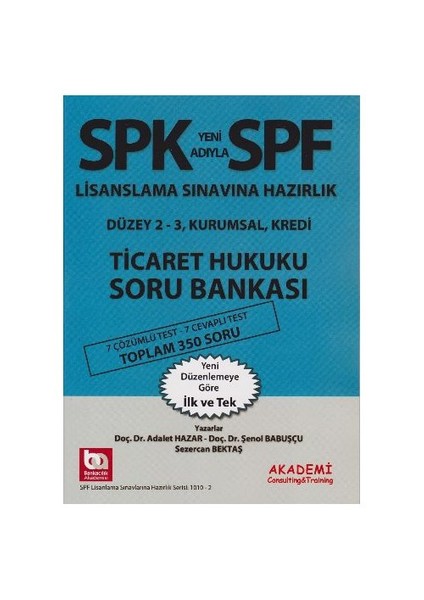 SPK Ticaret Hukuku Deneme Sınavı