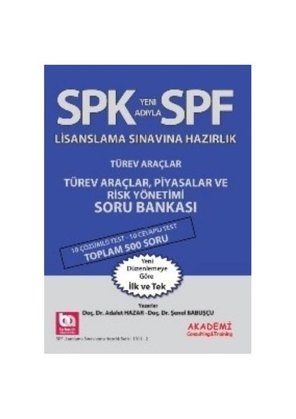 SPK Takas, Saklama ve Operasyon İşlemleri Deneme Sınavı