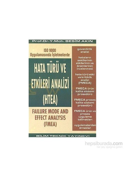 Hata Türü Ve Etkileri Analizi (Htea)Iso 9000 Uygulamasında İşletmelerde