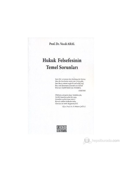 Hukuk Felsefesinin Temel Sorunları-Vecdi Aral