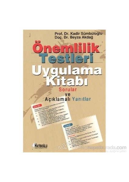 Önemlilik Testleri Uygulama Kitabı-Beyza Akdağ