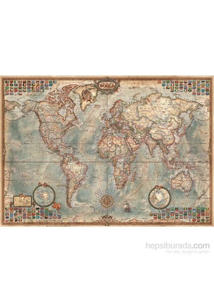 1500 Parça Political Map of the World Harita Puzzle