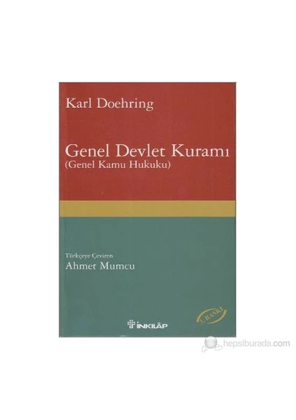 Genel Devlet Kuramı Genel Kamu Hukuku Sistematik Bir Yaklaşı - Karl Doehring