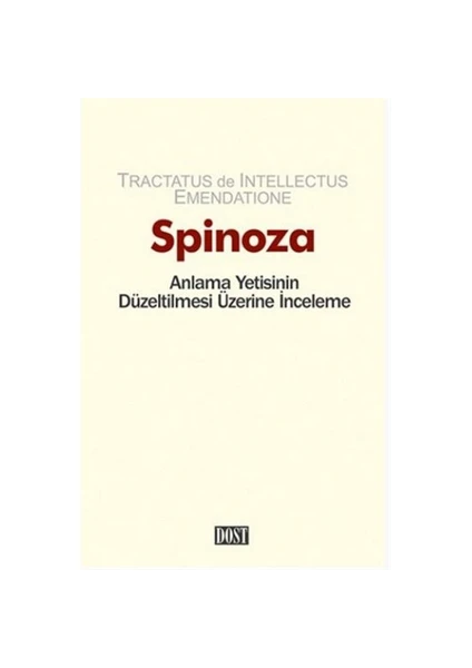 Anlama Yetisinin Düzeltilmesi Üzerine İnceleme-Benedictus Spinoza