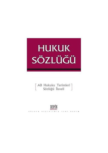 Derin Yayınları Hukuk Sözlüğü