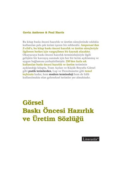 Görsel Baskı Öncesi Hazırlık Ve Üretim Sözlüğü-Paul Harris