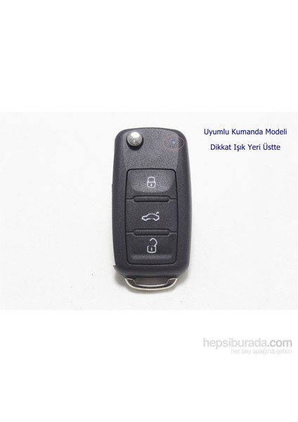 Volkswagen Jetta Kumanda Kabı Koruyucu Kılıf 3 Tuş Siyah2010-2015 modelleri