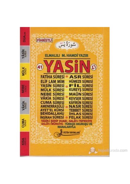 41 Yasin Türkçe Okunuşlu Mealli - Cep Boy (Fo19)-Elmalılı Muhammed Hamdi Yazır
