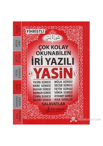 Çok Kolay Okunabilen İri Yazılı 41 Yasin - Çanta Boy (Kod Fo14)