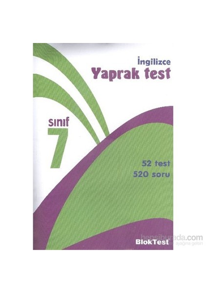 7. Sınıf İngilizce Yaprak Test