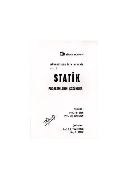 Mühendisler İçin Mekanik Cilt: 1 - Statik Problemlerin Çözüm - Ferdinand Pierre Beer