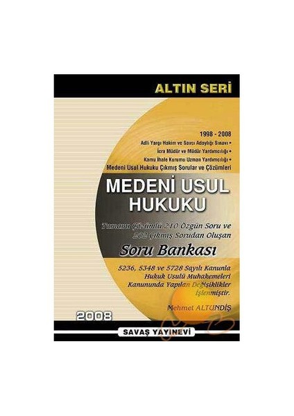 Medeni Usul Hukuku Tamamı Çözümlü Soru Bankası