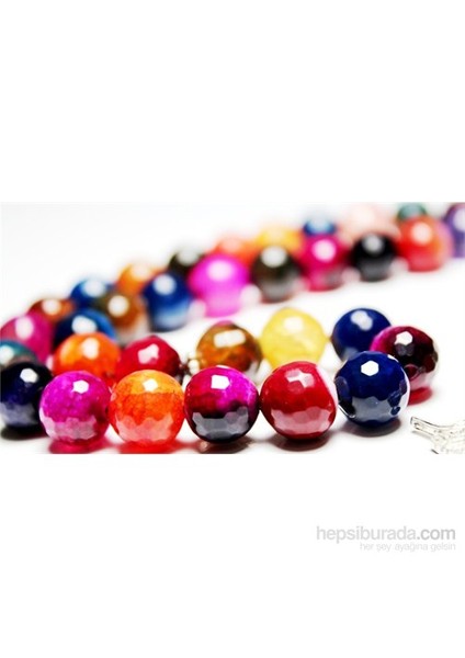 10 mm Faset Kesim Renkli Akik Taşı Tesbih indirimleri