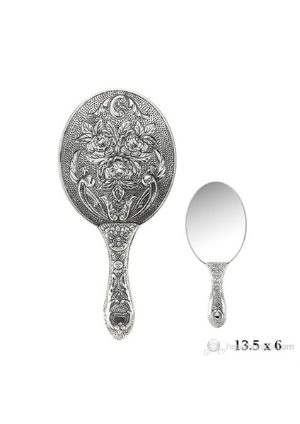 Gumush 925 Gül Motifli El Aynası Kr2550017