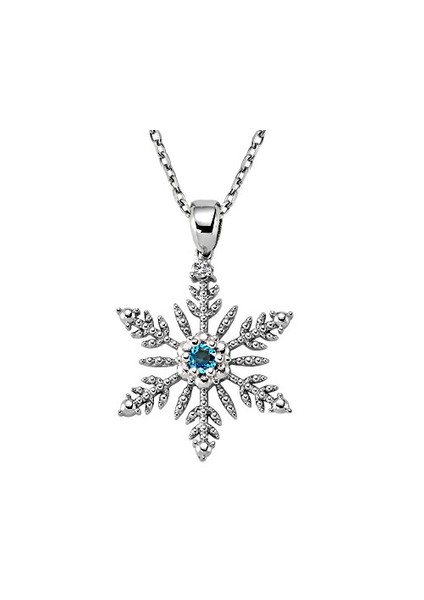 0.03 Karat Pırlanta 0.15 Karat Topaz Pırlanta Kar Kolye Gmy127