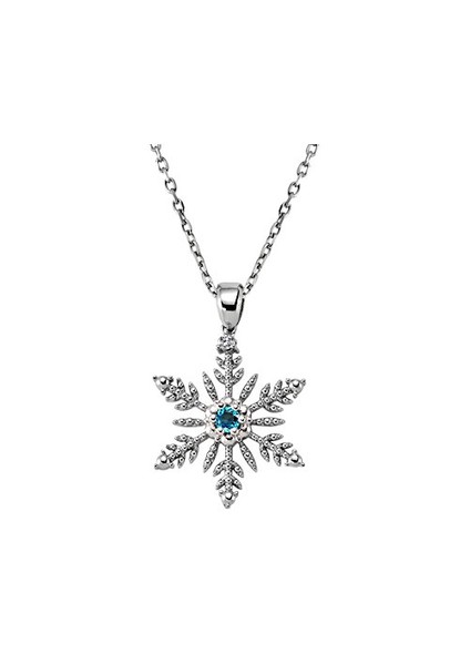0.03 Karat Pırlanta 0.15 Karat Topaz Pırlanta Kar Kolye Gmy127