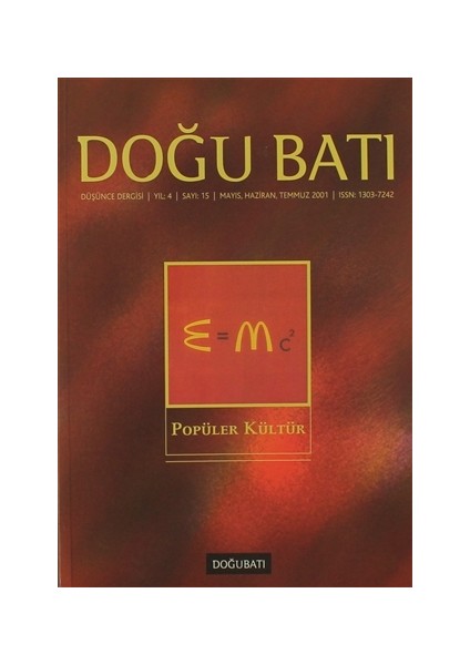 Doğu Batı Düşünce Dergisi Sayı: 15 Popüler Kültür