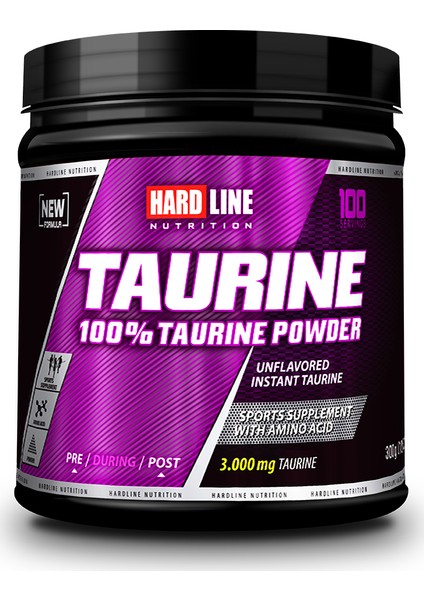 Taurin Tozu 300 Gr Unflavored Sporcu Besini 100 Servislik