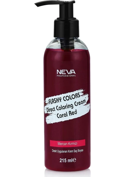 Neva Flashy Colors Mercan Kırmızı Direkt Uygulanan Krem Saç Boyası 215Ml