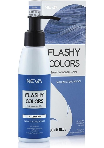 Flashy Colors Yarı Kalıcı Saç Boyası Kot - Denım Blue