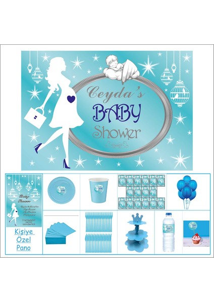 Baby Shower Çocuk Seti Erkek Çocuğu Süpriz 20 kişilik Parti Çocuk