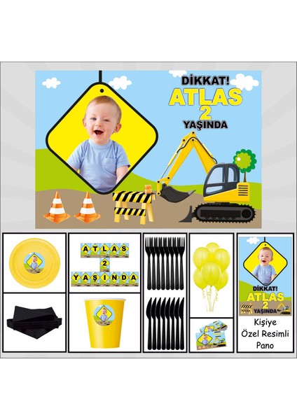 Kepçe Erkek Çocuğu 1 Yaş Doğum Günü Süpriz Set 30 Kişilik
