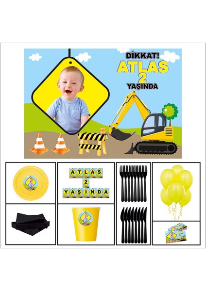 Kepçe Erkek Çocuğu 1 Yaş Doğum Günü Özel Set 20 Kişilik