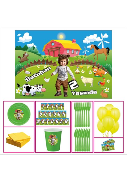 Erkek Çocuğu 1 Yaş Doğum Günü Özel Set 30 Kişilik Parti Çocuk