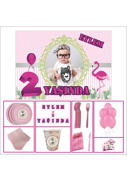 Doğum Günü Özel Set 2 Yaş Kız Çocuğu Pembe 14 Kişilik