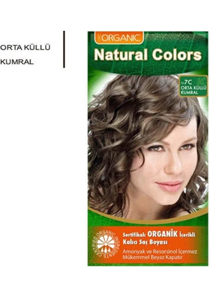 Organıc Natural Colors Saç Boyası 7C Orta Küllü Kumral