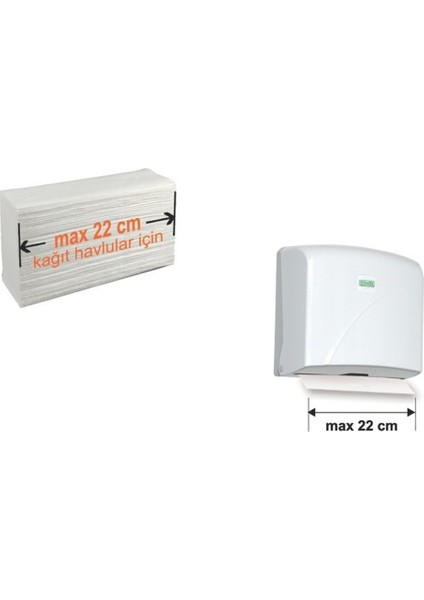 Z Katlı Kağıt Havlu Dispenseri Max 200 Ad 22 Cm Şeffaf K2T