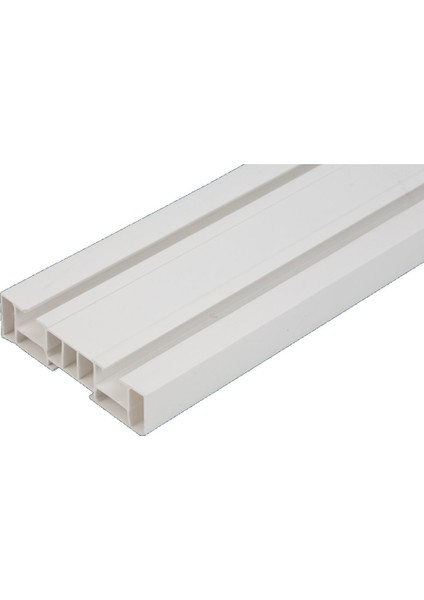 PVC Düz Perde 2 Raylı Korniş 2 Mt