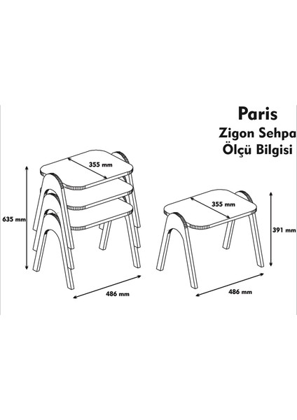 Variant Concept Paris Tepsi Zigon Sehpa Ceviz - Beyaz