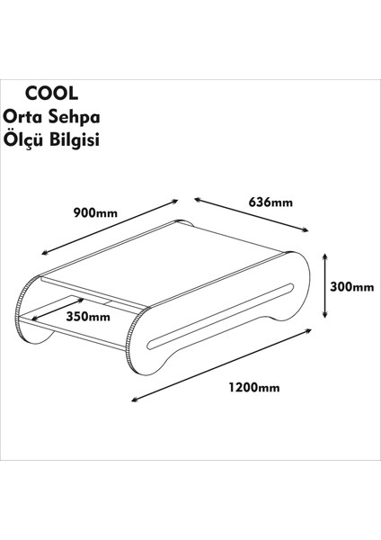 Variant Concept Cool Orta Sehpa Ceviz - Beyaz