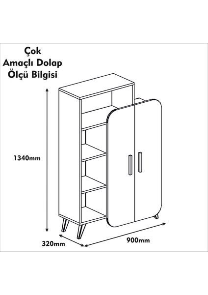 Variant Concept Form Çok Amaçlı Dolap Ve Kitaplık Ceviz - Ekru