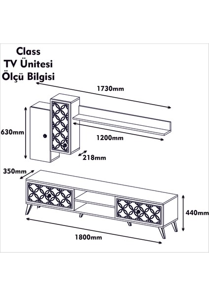 Variant Concept Class Tv Ünitesi Ceviz - Beyaz