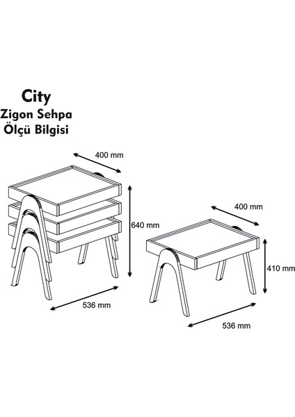 Variant Concept Roma Tepsi Zigon Sehpa Ceviz - Ceviz