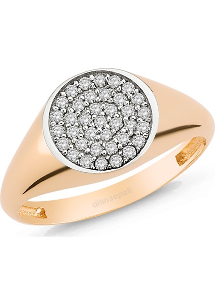 Altınsepeti Rose Altın Yuvarlak Taşlı Şovalye Yüzük As267Yzr2