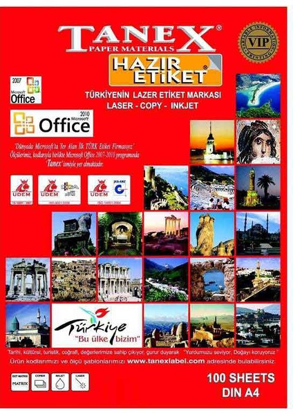 2453 Lazer Etiket 45 X 30 mm, 100 Adet