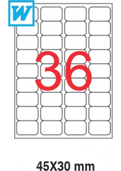 2453 Lazer Etiket 45 X 30 mm, 100 Adet fiyatları