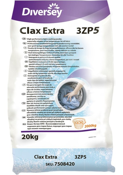 Clax Extra 3Zp5 Perboratlı Az Köpüren Ağartıcılı Yıkama Deterjanı