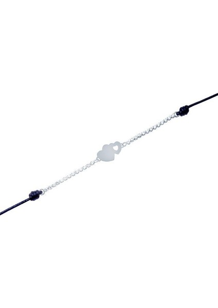 14 Ayar Beyaz Altın Kalp Figürlü Bileklik