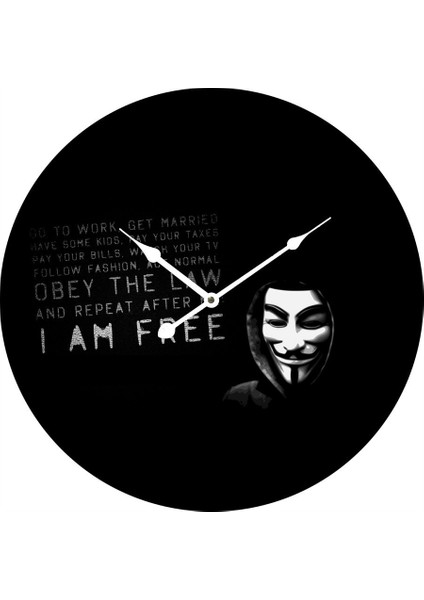V For Vendetta Duvar Saati 60Cm
