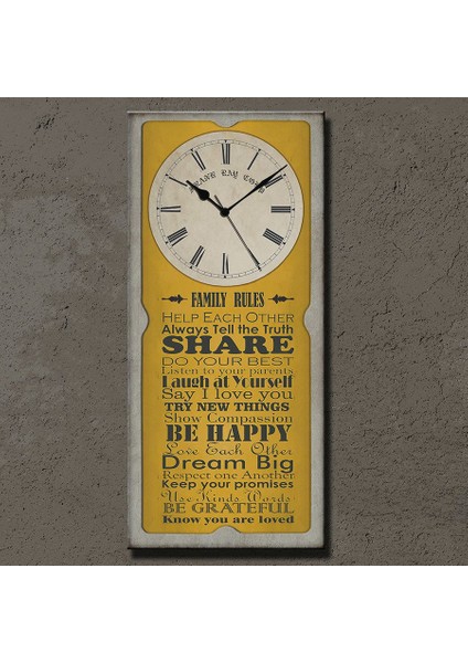 Share Be Happy Duvar Saati 27X60Cm
