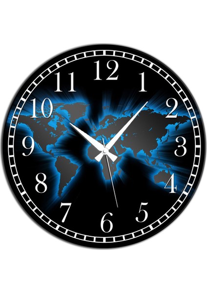 Gece Dünya Duvar Saati 60Cm