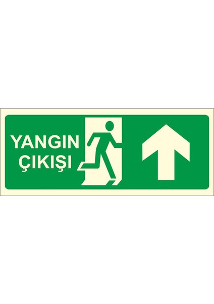 Yangın Çıkışı Yukarı Fotolümen Levha