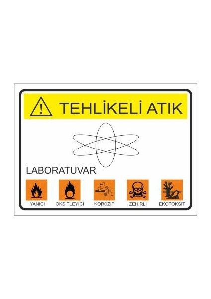 Tehlikeli Atık Laboratuvar 25 X 35 Cm Uyarı Levhası